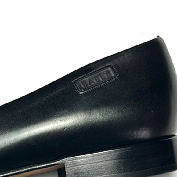 BALLY Wandei  Leather Shoes Black Low Heel Square Toe made in Switzerland US 7,5 - Picture 9 of 15